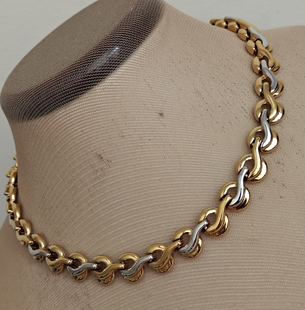 Elegant Nina Ricci Paris Gold and Silver Chocker Necklace